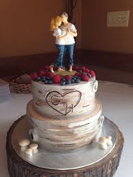 2 Tier Birch Tree Wedding Cake A Custom Two Tiered Wedding Cake Created To Look Like Birch Wood With Buttercream Made By Cake Creations In Rockford Il Wood Cake Cake Custom Wedding Cakes