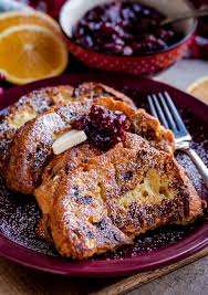 Buttermilk Panettone French Toast With Cranberry Compote A Beautiful Plate