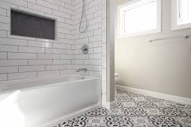 Master Bath With Mosaic Tile Flooring In 2020 Tile Tub Surround Tub Surround Tub Tile