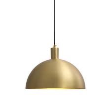 Modern pendant lights and chandeliers. Mid Century Modern Brass Dome Pendant Light
