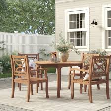 Birch Lane Heritage Brunswick 5 Piece Teak Dining Set Birch Lane Patio Chairs Dining Set Patio Dining Set
