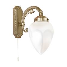 Each of our unique wall light designs features its own distinctive detail. Traditional Single Bronzed Wall Light With Pull Cord Switch