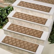 These treads will help trap dirt and dust, suitable for your home or work environment, making cleaning easier. Abalynn Argyle Indoor Outdoor Waterhog Stair Tread Set Of 4