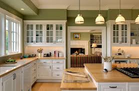 Butcher Block Countertops Kitchen Traditional With Green Walls Country Kitchen Jpg 990 644 Green Kitchen Walls Rustic Kitchen Green Kitchen Cabinets