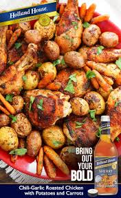 Chili Garlic Roasted Chicken With Potatoes Carrots Recipe Roasted Chicken And Potatoes Roasted Garlic Chicken Sheet Pan Dinners Chicken