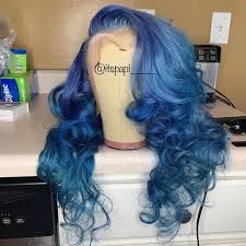 Kiannajay On Instagram Custom Color Made By Me Adore Dye Periwinkle Baby Blue Sky Blue And Lavender Y All Know Wh Blue Wig Wigs Wig Hairstyles