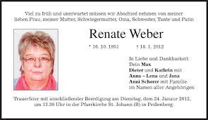 To connect with renate, sign up for facebook today. Traueranzeigen Von Renate Weber Trauer Merkur De