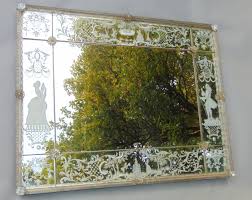 Original glass, bevelled to centre. Antiques Atlas Antique Venetian Etched Mirror 19th Century