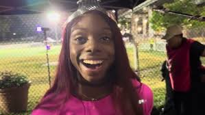 Brittany Brown After Running 11.18 for a Seasons Best in the 100m at the  Stockholm Diamond League