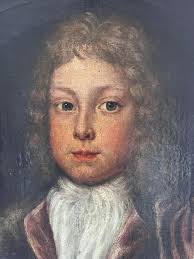 Portrait baroque anglais d'un garçon et de son chien