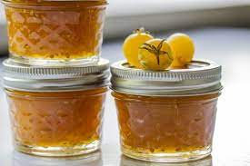 Golden Cherry Tomato And Ginger Jam The Joy Of Cooking This Is One Of The Best Jams I Ve Made It S Great Canning Tomatoes Recipes Canning Recipes Ginger Jam