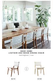 indie home wood and leather dining