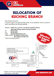 See contact information and details about duo grafica co. Gdex Branch Relocation Kuching Gd Express Sdn Bhd Facebook