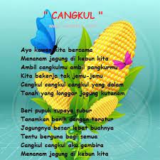 Menanam jagung di kebun kita. Lirik Lagu Anak Anak Cangkul Obebiku