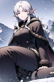 Rule 34 Dev - 1girl black_dress closed_mouth dress highres long_sleeves  looking_at_viewer mountain ophelia_(solo_max-level_newbie) red_eyes serious  sitting snow solo_max-level_newbie vampire white_background|21188017656
