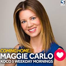 COMING HOME: A familiar face will soon return to KOCO 5 -- Welcome Maggie  Carlo KOCO home by clicking "❤" and liking her page! Be sure to join Maggie  for a live