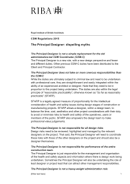 Employees are held accountable for completing several tasks in the workplace. The Principal Designer Dispelling Myths