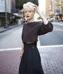 The messy hairdo is edgy, but i think it will be more stunning with a sleek hair look. Top Looks Do Pinterest Steal The Look Short Hair Outfits Short Hair Fashion Outfits Cute Short Haircuts