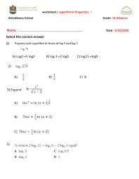 Remember that a logarithm is an example 3: Logarithmic Properties Worksheet