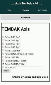 Paker bronet axis adalah berbasis kuota (volume based) dan dapat di lihat pada menu. Aplikasi Tembak Paket Kuota Axis Rp 1 Dan Axis Play Terbaru Mei 2021