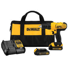 Dewalt 20 Volt Max Lithium Ion Cordless 1 2 In Drill Driver Kit With 2 20 Volt Batteries 1 3ah Charger And Tool Bag Dcd771c2 The Home Depot Drill Driver Drill Cordless Drill