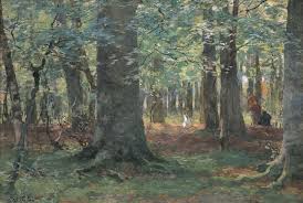 Tholen W B Willem Bastiaan Tholen Zomerdag In Het Bos Aquarel Op Papier 33 0 X 47 4 Cm Gesigneerd L Landschapsschilderijen Landschappen Boom Schilderijen