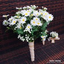 Why spend so much on bridal bouquets when you can make one yourself. Farmhouse Style White Color Artificial Small Daisy Large Bridal Bouquet Forest Party Bride Hand Holding Flowers Wedding Bouquet Artificial Dried Flowers Aliexpress