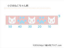 8月は毎日1オリジナル無料図案 小さめねこちゃん柄 ミサンガ クロスステッチ 編込み柄に ミサンガの作り方解説付き 編み物ブログ com 図案 クロスステッチ 図案 ミサンガ