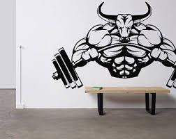 Lion Crossfit Fitness Club Gym Logo Sport Barbell Workout Motivation Muscle Training Custom Room Vinyl Sticker Mural Decal Art Decor Na168 Disney Wall Art Art Decor Vinyl Wall Decals