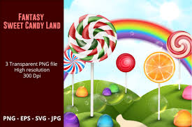Download Fantasy Sweet Candy Land Vector Graphic By Artnovi Creative Fabrica SVG Cut Files