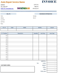 Simple Automotive Invoice Template Invoice Template Templates Auto Repair