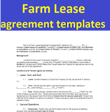 A cattle lease agreement allows a farmer to gain the benefits of a cow, bull or a herd of cattle without having to pay the full purchase price. Farm Lease Agreement Templates Form In Word And Pdf Car Insurance And Sample Contracts