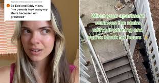 Woman left stranded in apartment after landlord removed stairs without  warning