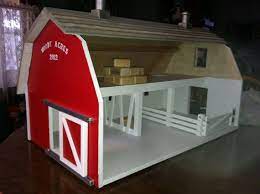 Childrens Toy Wooden Barn We Would Like To Build A Toy Barn For Our Schleich Animals Like This One I Have One That Was K Wooden Toy Barn Toy Barn Wooden
