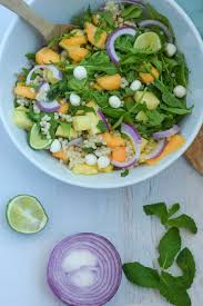 Let stand until liquid is absorbed, about 5 minutes. Mint Cantaloupe Salad With Cous Cous A Delicious Cantaloupe Salad Recipe Bucket List Tummy