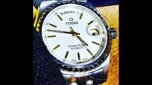I will try to find out whether the stainless steel case is truly titoni. Titoni Cosmo King Youtube