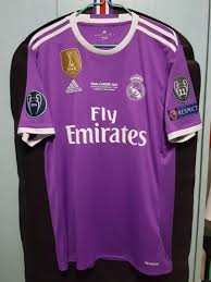 A football jersey modelled after the original real madrid away kit. Real Madrid Champions League Kits