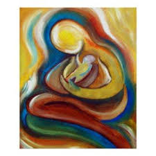 Mother And Child Embrace Abstract Art Mother Painting Mother And Child Painting Birth Art