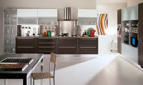 modern white kitchen colorful