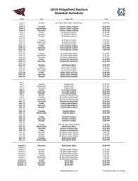 2019 schedule ridgefield raptors