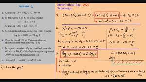 Miscellanea / 24 iunie 2020. Model Oficial De Bacalaureat La Matematica 2020 Profil Tehnic Youtube