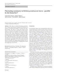Excelentná veda, ktorá inovácie prináša, sa. Pdf Fluctuating Asymmetry In Robinia Pseudoacacia Leaves Possible In Situ Biomarker