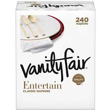 Vanity Fair Entertain Napkin 3 Ply 60 Count 4 Pack