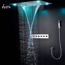 1 480 00 Buy Luxury Led Rain Shower Head Large Rain Led Shower Set Amp Waterfall Shower Head With Embedded Ce Waterfall Shower Shower Set Rainfall Shower