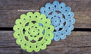 Feel the wuv heart coaster. Kristinescrochets Crochet Flower Coaster Free Pattern