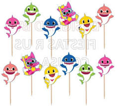 Baby Shark Cupcake Toppers 12 Or 24 Pc