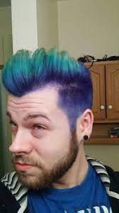 March 2017 Merman Hair Colored And Styled By Me Blue Green Purple Neon Multideminsional Hair Green Hair Men Purple And Green Hair Mens Blue Hair