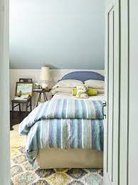 Grey accent wall for small bedroom ideas with zigzag carpet and white double beds. Bedroom Paint Color Ideas Best Paint Colors For Bedrooms