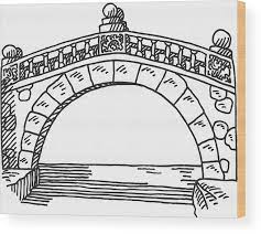 Stone Bridge Drawing Wood Print By Frankramspott Bridge Drawing Drawings City Drawing