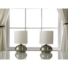 Shop Light Accents Bedroom Side Table Lamps With On Off Touch Sensor Brushed Nickel Set Of 2 Overstock 12206271